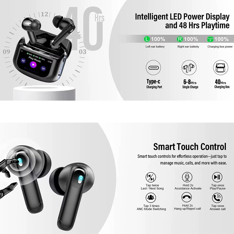 HE076D TWS Wireless Earbuds ANC Earbuds - Image 11